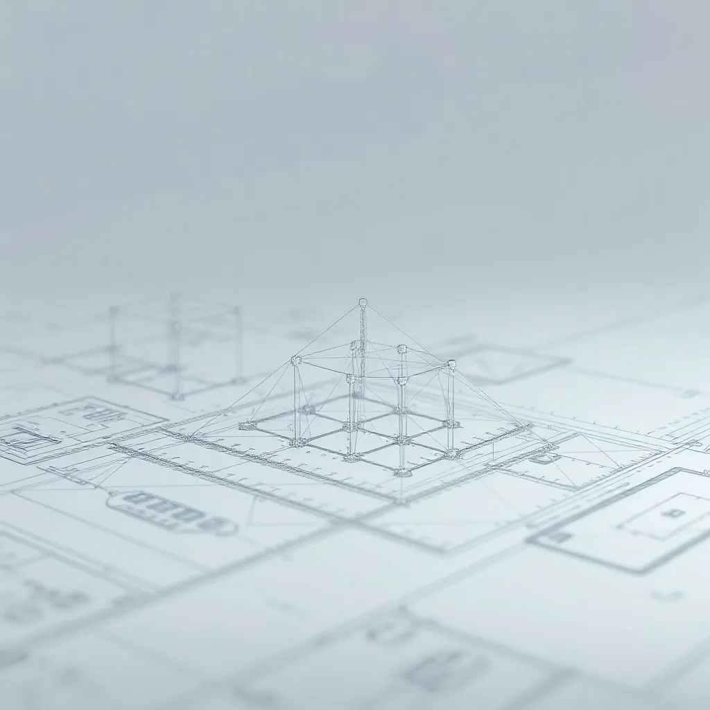 Technical blueprint of a neural network architecture, minima