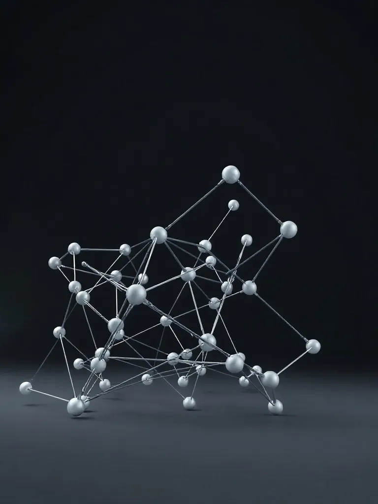 A clean, minimalist 3D visualization of a complex neural net