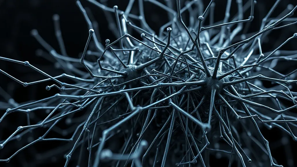 A highly detailed technical visualization of neural network